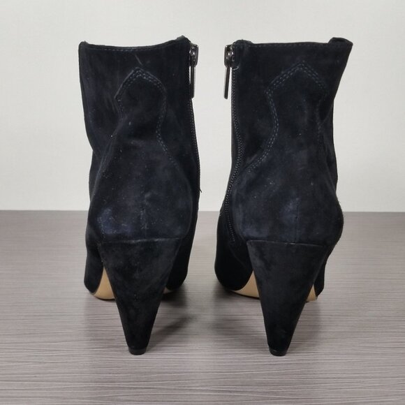 Vince Camuto Side Zip Bootie, Black Suede, Womens Size 7.5 M / 38 - Picture 5 of 12
